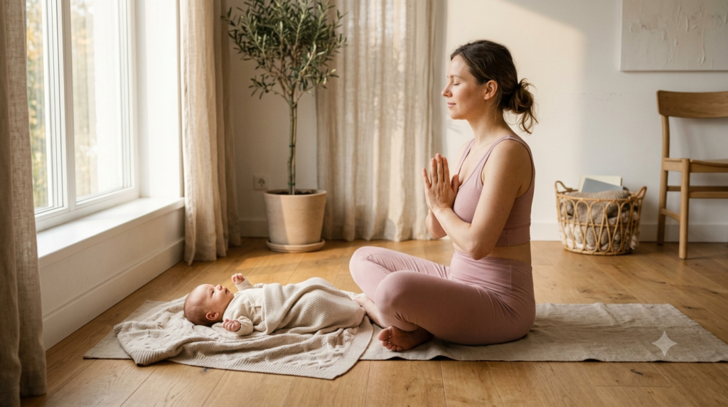 Gentle postpartum stretches